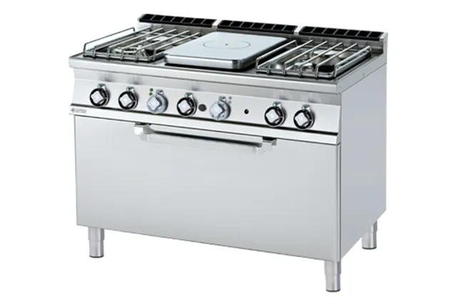 TPF4 - 712 GE/P ﻿﻿﻿Kuchnia żeliwna gazowa z piekarnikiemelektrycznym RM Gastro