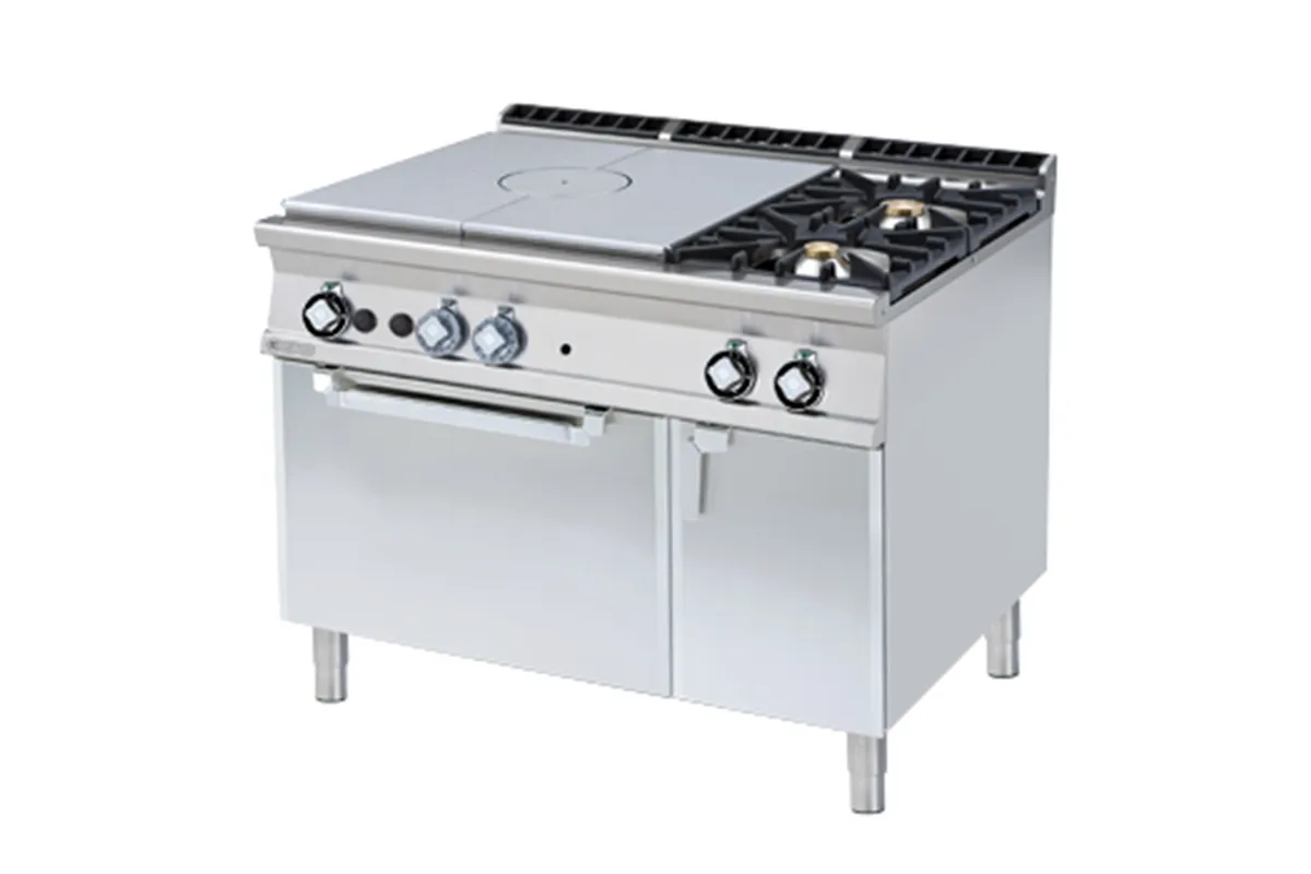 TPFV2 - 912 GEV ﻿﻿Kuchnia żeliwna gazowa z piekarnikiem elektrycznym RM Gastro