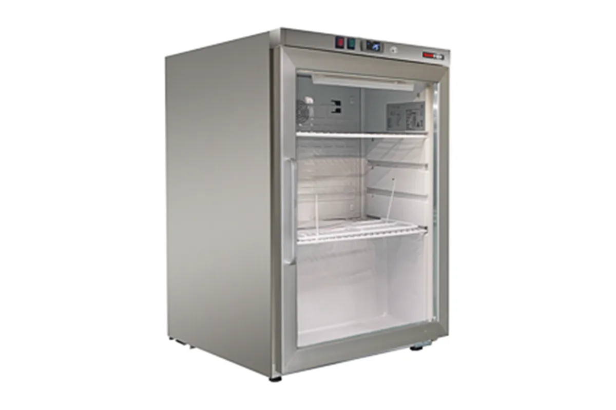 DRR 200GSS Szafa chłodnicza - 130 l, nierdzewna, przeszklone drzwi REDFOX