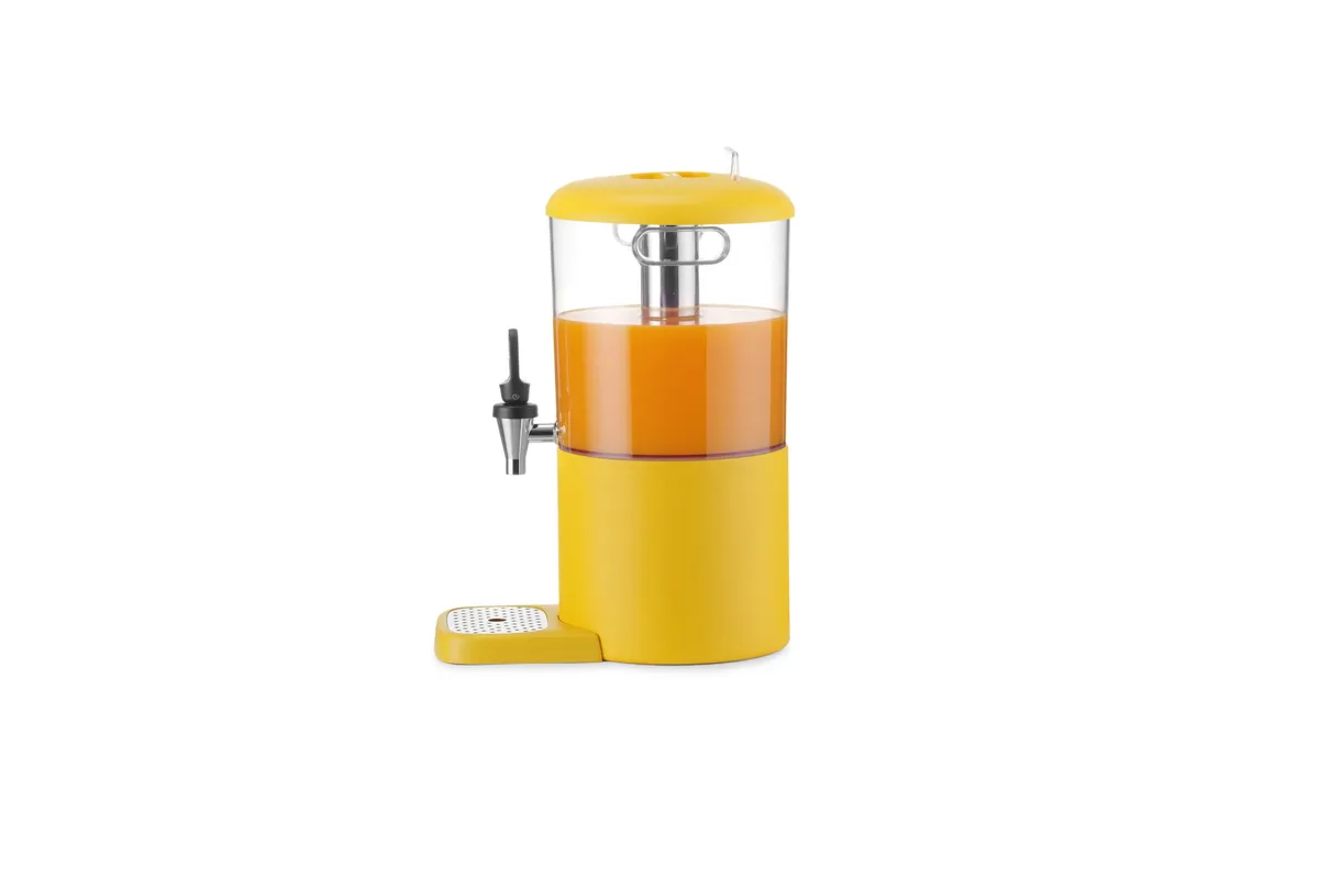 Dyspenser do soków 4 L żółty HENDI UNIQ 425022 – kompaktowy dozownik z rurą chłodzącą