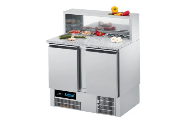 Stół chłodniczy do pizzy z blatem granitowym  z własnym chłodzeniem AKTP079500EV