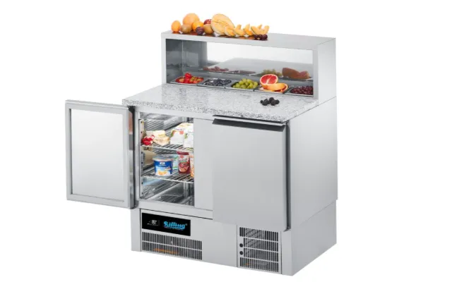 Stół chłodniczy do pizzy z blatem granitowym  z własnym chłodzeniem AKTP079500EV