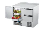 Stół chłodniczy GN 1/1  z własnym chłodzeniem z blatem z rantem tylnym AKT T0795 2CEV