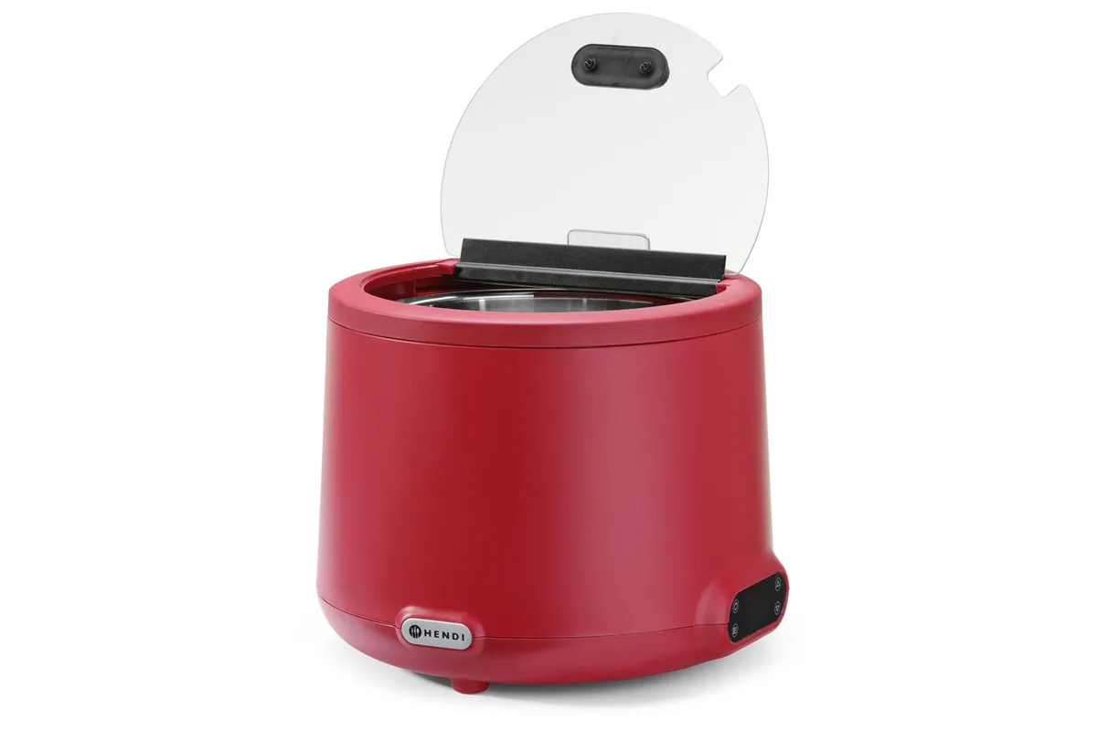 Kociołek do zupy UNIQ 8L czerwony z cyfrową regulacją temperatury Hendi 860571