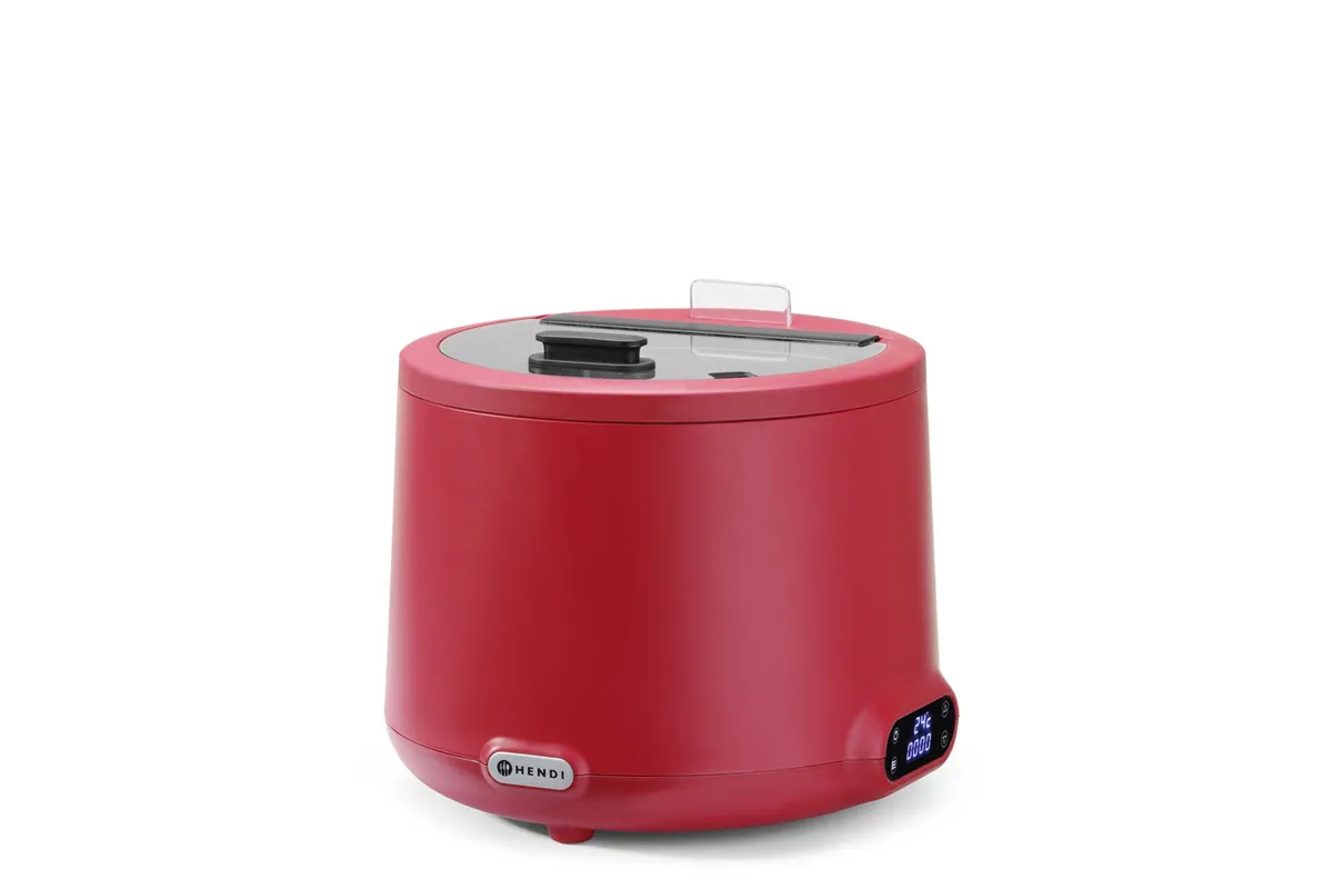 Kociołek do zupy UNIQ 8L czerwony z cyfrową regulacją temperatury Hendi 860571