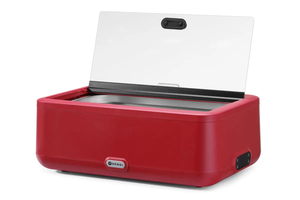 Podgrzewacz elektryczny UNIQ 700W czerwony GN 1/1 z cyfrową regulacją Hendi 470459