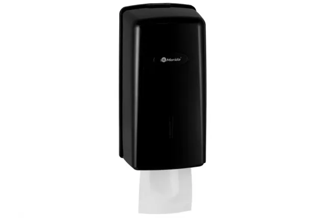 Pojemnik na papier toaletowy w listkach MERIDA ONE, pojemność do 450 szt., tworzywo ABS, czarny