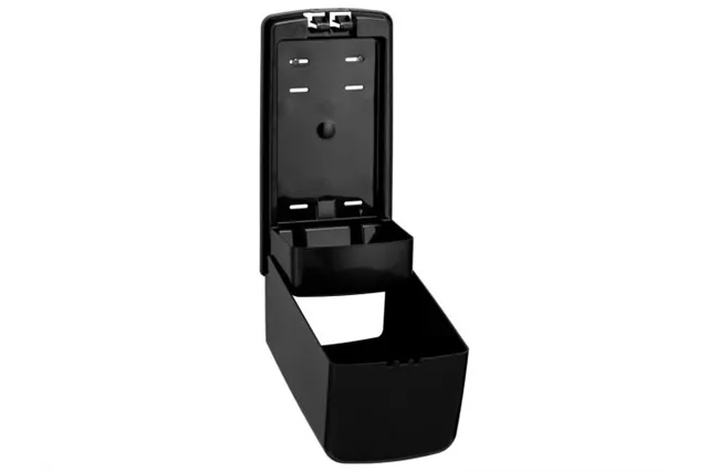 Pojemnik na papier toaletowy w listkach MERIDA ONE, pojemność do 450 szt., tworzywo ABS, czarny