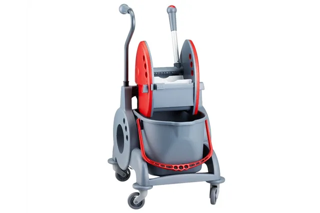 Wózek jednowiadrowy 15 l, z kuwetą 8 l, z prostą rączką, czerwony