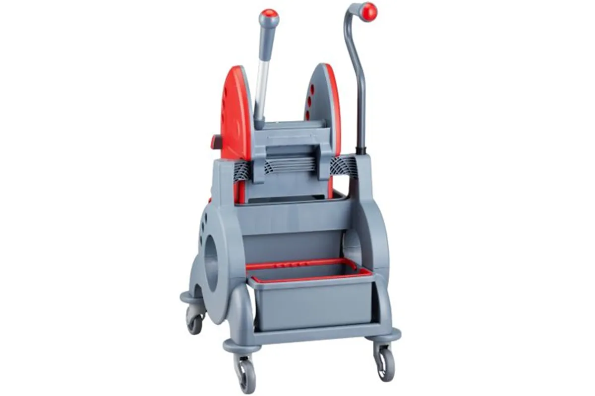 Wózek jednowiadrowy 15 l, z kuwetą 8 l, z prostą rączką, czerwony