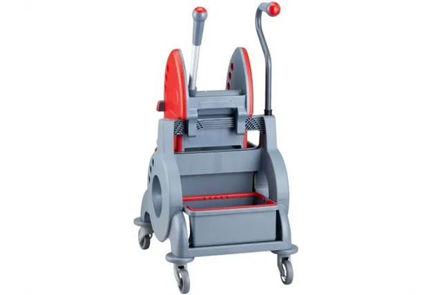 Wózek jednowiadrowy 15 l, z kuwetą 8 l, z prostą rączką, czerwony