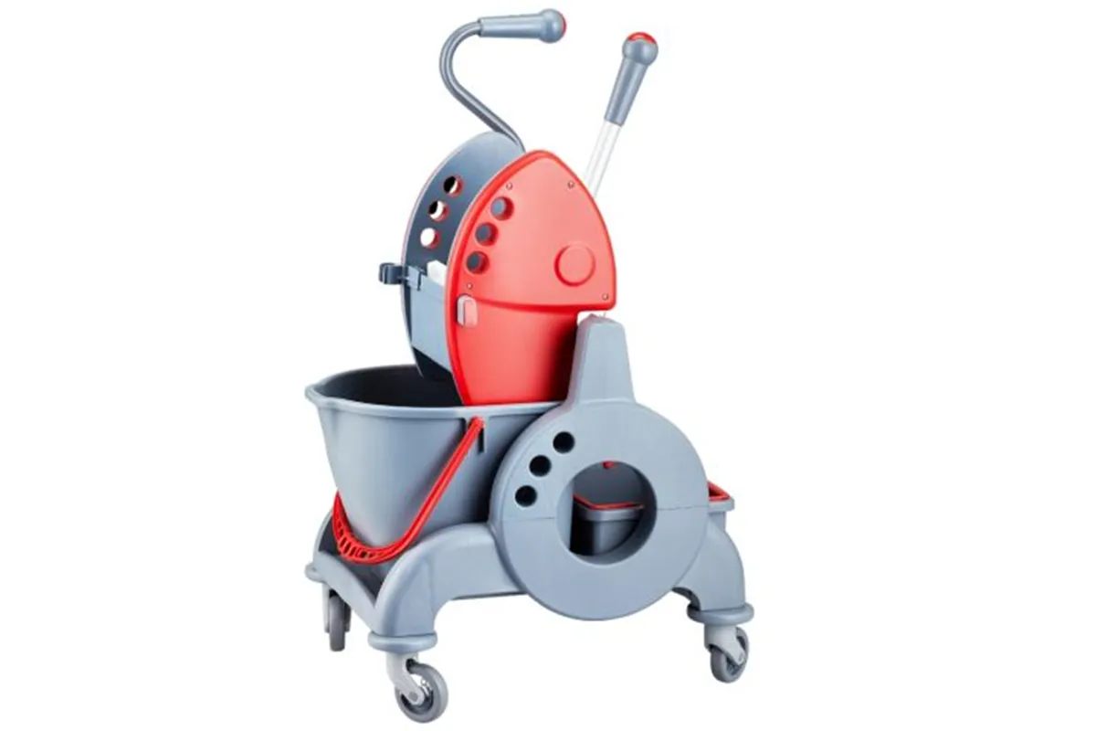 Wózek jednowiadrowy 15 l, z kuwetą 8 l, z prostą rączką, czerwony