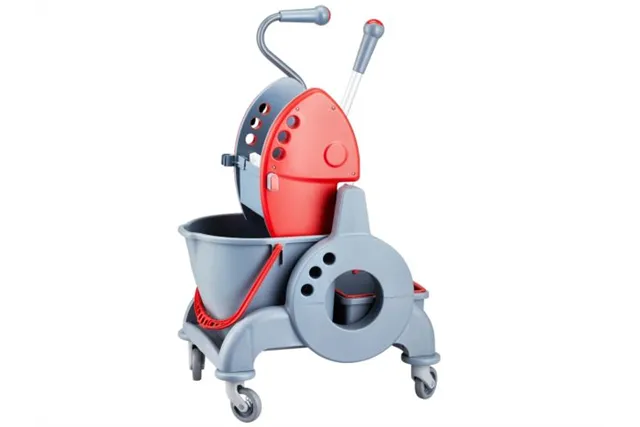 Wózek jednowiadrowy 15 l, z kuwetą 8 l, z prostą rączką, czerwony