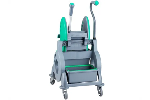 Wózek jednowiadrowy 15 l, z kuwetą 8 l, z prostą rączką, zielony