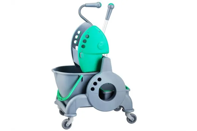 Wózek jednowiadrowy 15 l, z kuwetą 8 l, z prostą rączką, zielony