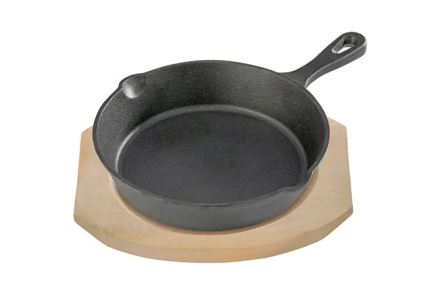 Patelnia żeliwna z podstawą drewnianą, Ø 200 mm Stalgast 049008