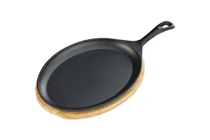 Półmisek żeliwny z podstawą drewnianą, 230x190 mm Stalgast 049010