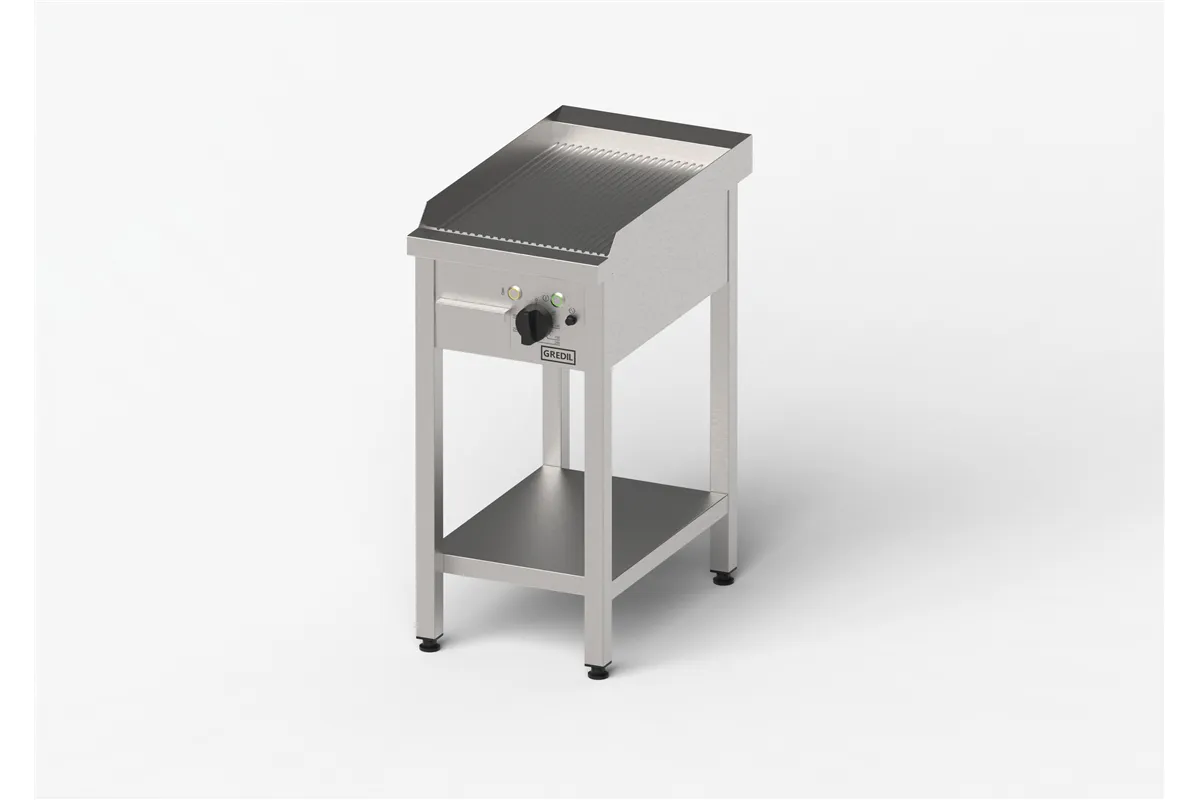Płyta grillowa elektryczna, ryflowana, Gredil, 400x700x850 mm, P 4.0 kW, U 400 V Gredil 977302