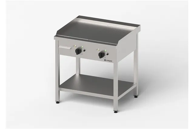 Płyta grillowa elektryczna, gładko-ryflowana, Gredil, 800x700x850 mm, P 8.1 kW, U 400 V Gredil 977313