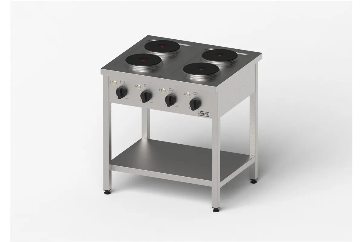 Kuchnia elektryczna, Gredil, 800x700x850 mm, 4-płytowa, P 10.4 kW, U 400 V Gredil 977500