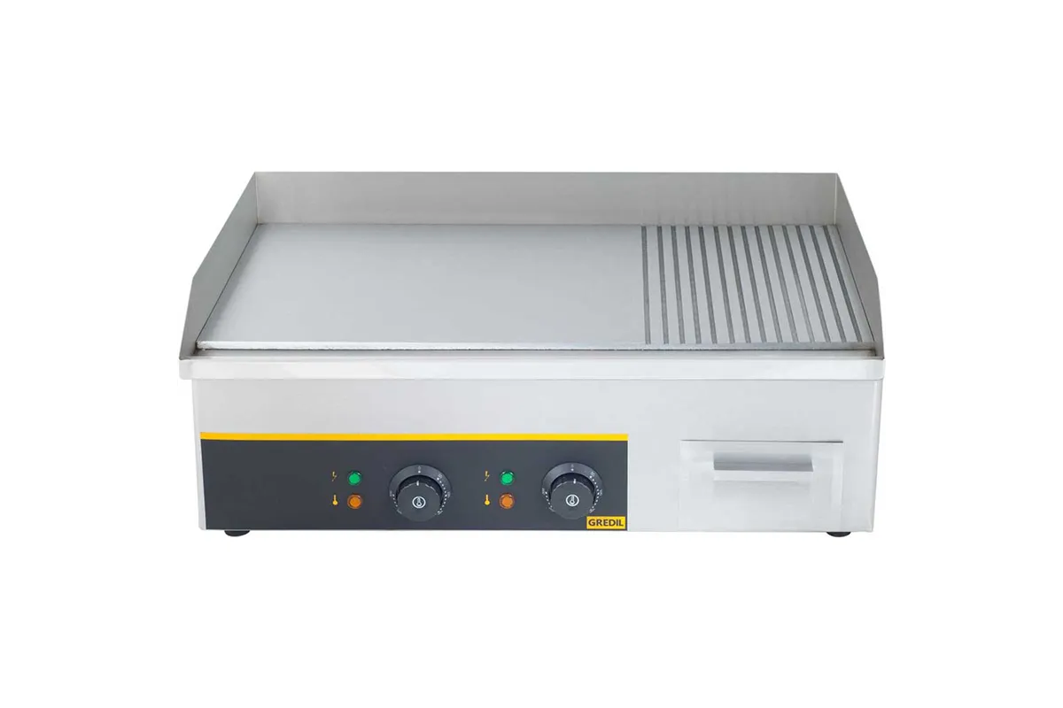 Płyta grillowa 1/2 gładka, 1/2 ryflowana, Gredil,  P 3.5 kW, U 230 V Gredil 745120