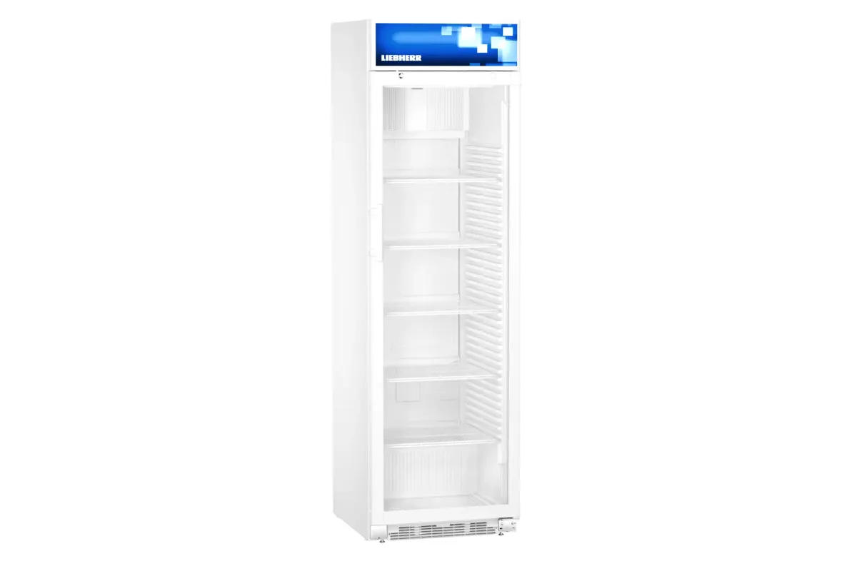 Witryna chłodnicza z chłodzeniem obiegowym 403 l 201x60x68,7 cm biała drzwi przeszklone Liebherr FKDv 4203