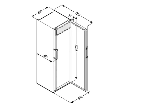 Witryna chłodnicza z chłodzeniem obiegowym 441 l 202,7x60x69,6 cm Liebherr FKDv 4513