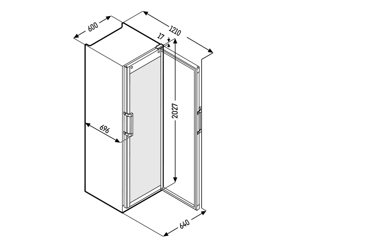 Witryna chłodnicza z chłodzeniem obiegowym 441 l 202,7x60x69,6 cm Liebherr FKDv 4503