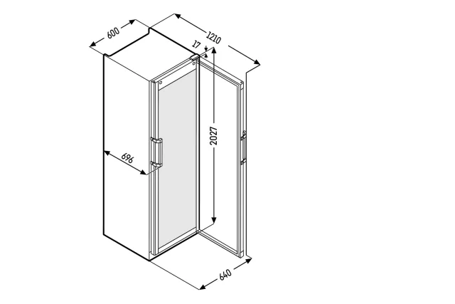 Witryna chłodnicza z chłodzeniem obiegowym 441 l 202,7x60x69,6 cm Liebherr FKDv 4503