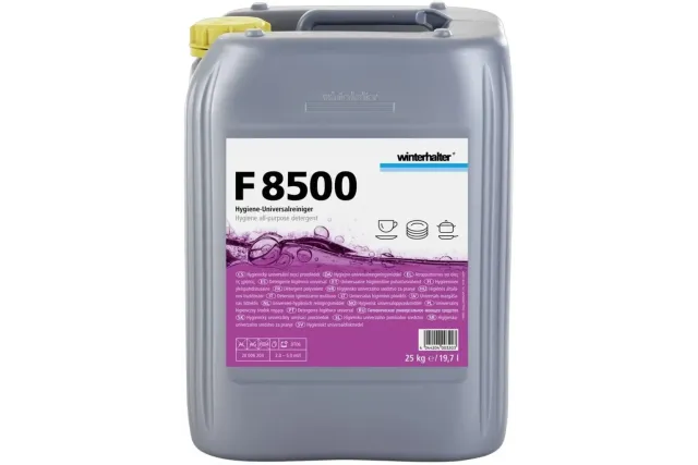 Winterhalter F8500 – uniwersalny detergent higieniczny do zmywarek przemysłowych, aktywny chlor, 12 kg