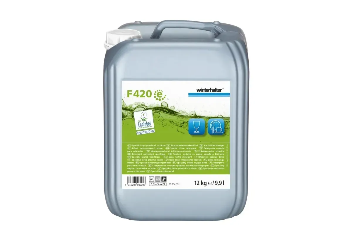 Winterhalter F420e – ekologiczny detergent bistro do zmywarek przemysłowych, do szkła i naczyń, 12 kg