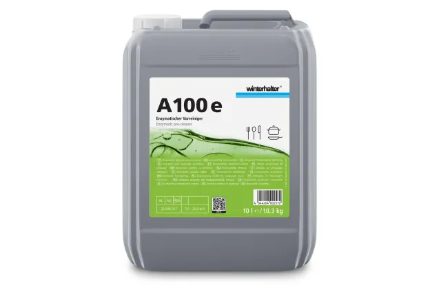 Winterhalter A100e enzymatyczny środek do wstępnego mycia naczyń w gastronomii, koncentrat do użytku profesjonalnego, 10L