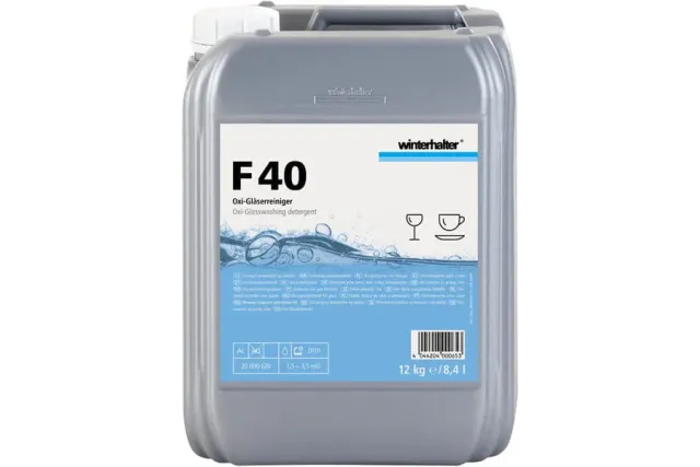 Płyn do mycia szkła 12 kg Winterhalter F40 – profesjonalny detergent z utleniaczem