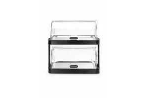 Witrynka chłodząca roll-top Duo UNIQ 480x355x480 mm, taca 400x300 mm, ABS/PET, czarna, Hendi 871812