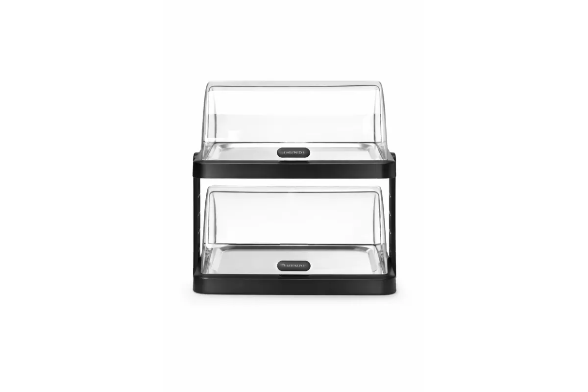 Witrynka chłodząca roll-top Duo UNIQ 480x355x480 mm, taca 400x300 mm, ABS/PET, czarna, Hendi 871812