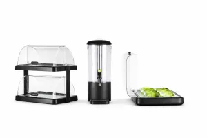 Witrynka chłodząca roll-top Duo UNIQ 480x355x480 mm, taca 400x300 mm, ABS/PET, czarna, Hendi 871812