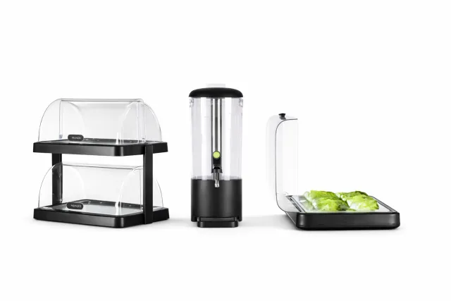 Witrynka chłodząca roll-top Duo UNIQ 480x355x480 mm, taca 400x300 mm, ABS/PET, czarna, Hendi 871812