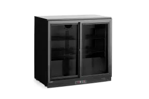 Lodówka barowa z podwójnymi drzwiami suwanymi, 158L, 900x520x(H)870mm, czarna Arktic 236888