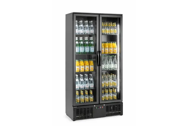 Lodówka barowa 2-drzwiowa, 384L, 900x530x(H)1820mm, czarna Arktic Hendi 237014