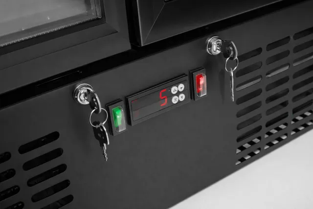 Lodówka barowa 2-drzwiowa, 384L, 900x530x(H)1820mm, czarna Arktic Hendi 237014