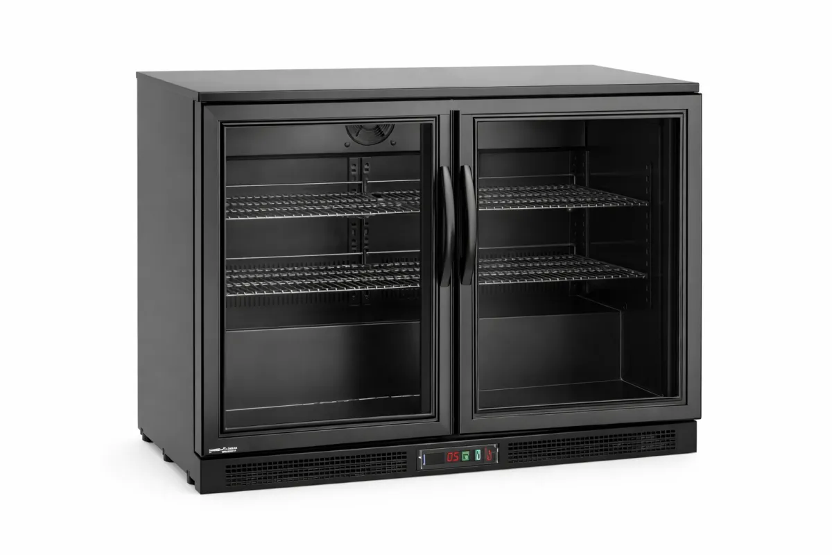 Lodówka barowa z podwójnymi drzwiami suwanymi, 158L, 900x520x(H)870mm, czarna Arktic 236888