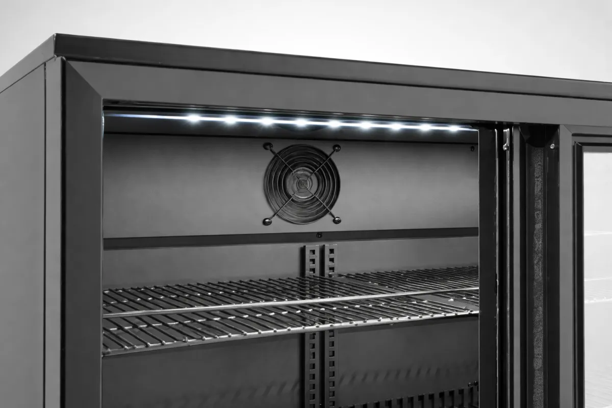 Lodówka barowa z podwójnymi drzwiami suwanymi, 158L, 900x520x(H)870mm, czarna Arktic 236888