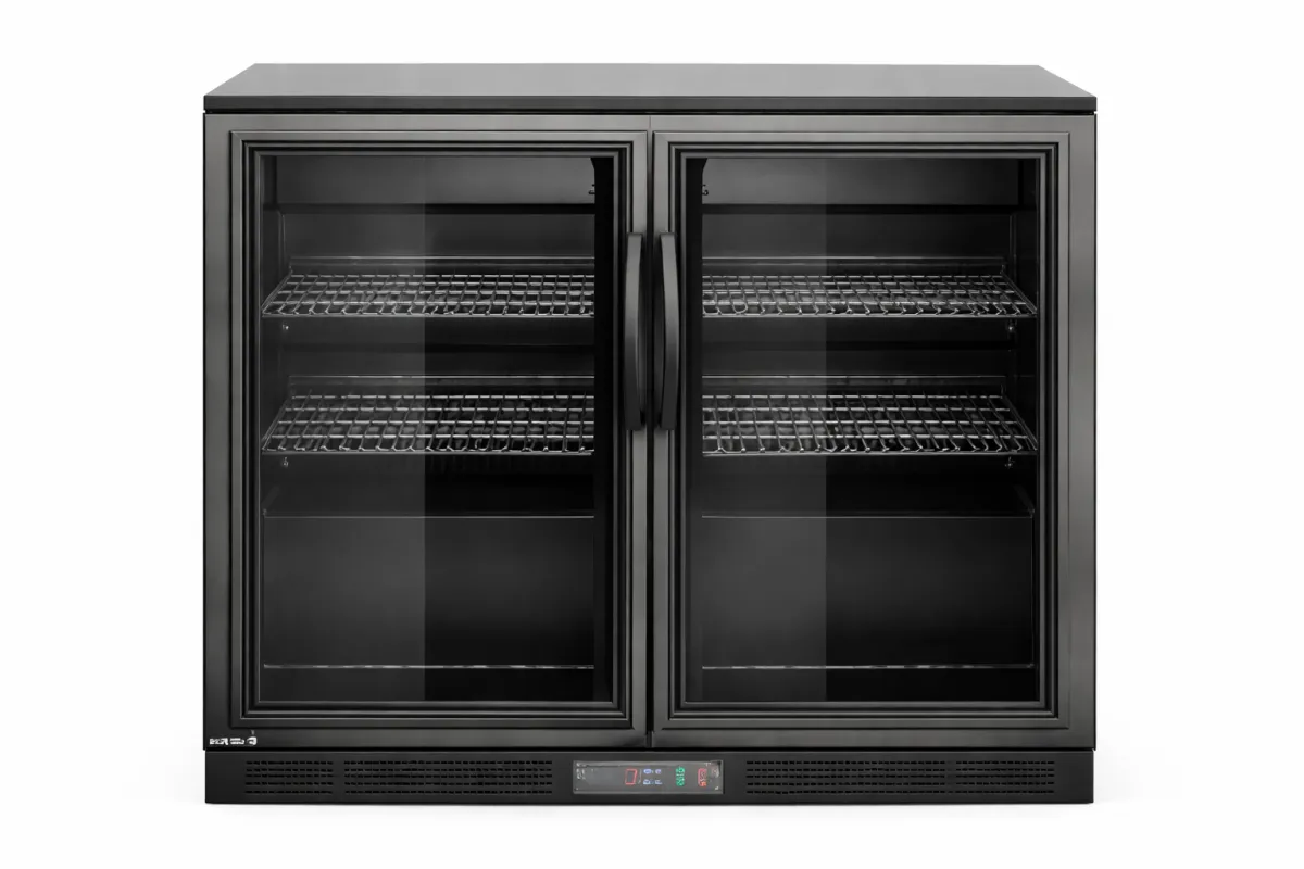 Lodówka barowa z podwójnymi drzwiami suwanymi, 158L, 900x520x(H)870mm, czarna Arktic 236888