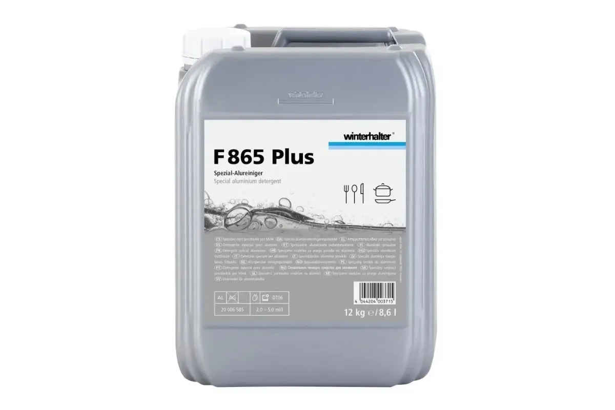 Winterhalter F865Plus – niskopieniący detergent do zmywarek przemysłowych, do naczyń z aluminium, 12 kg