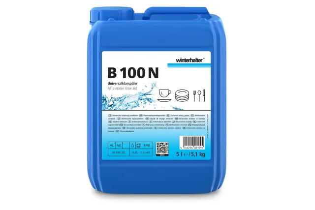 Winterhalter B100N – uniwersalny nabłyszczacz do zmywarek przemysłowych, kanister 5L