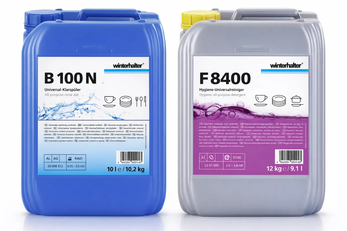 Płyn myjący i nabłyszczający do zmywarek - zestaw Winterhalter