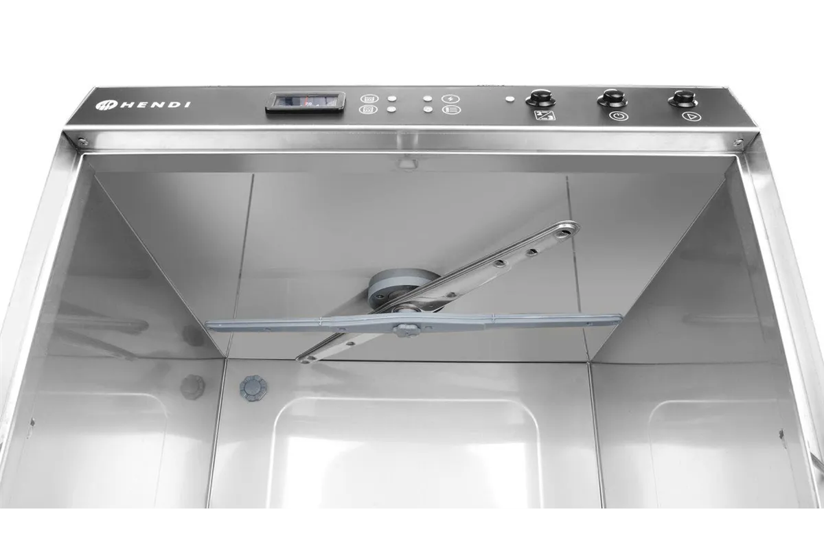 Zmywarka gastronomiczna podblatowa 50x50 Doppio z dozownikiem detergentu i pompą spustową 400V 4900W Hendi 237366