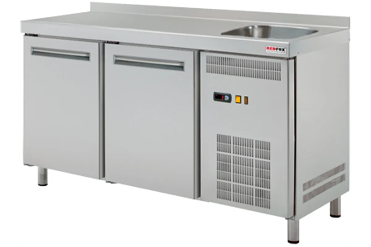 RT 2DS ﻿Stół chłodniczy dwudrzwiowy ze zlewem Red Fox 00001409