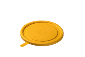 Pokrywka syntetyczna żółta z uchwytem na miseczkę do zupy, sałatkę, deser Red Fox 00022478