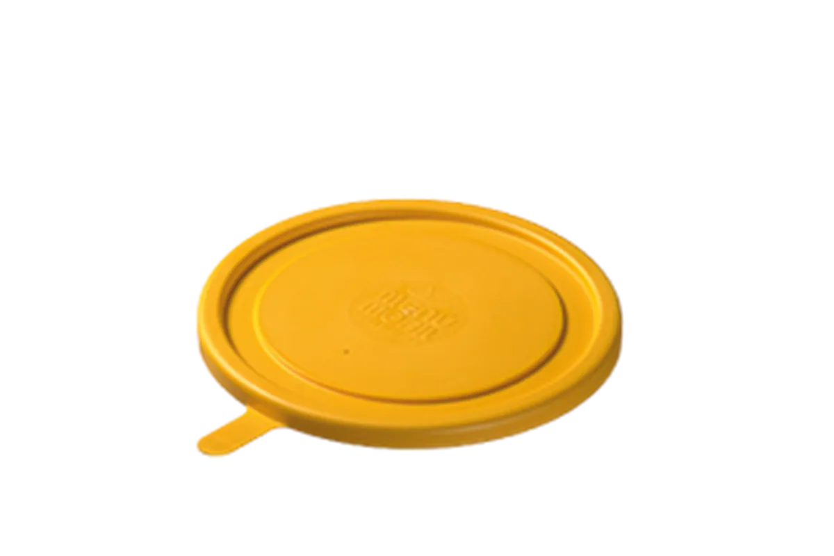 Pokrywka syntetyczna żółta z uchwytem na miseczkę do zupy, sałatkę, deser Red Fox 00022478